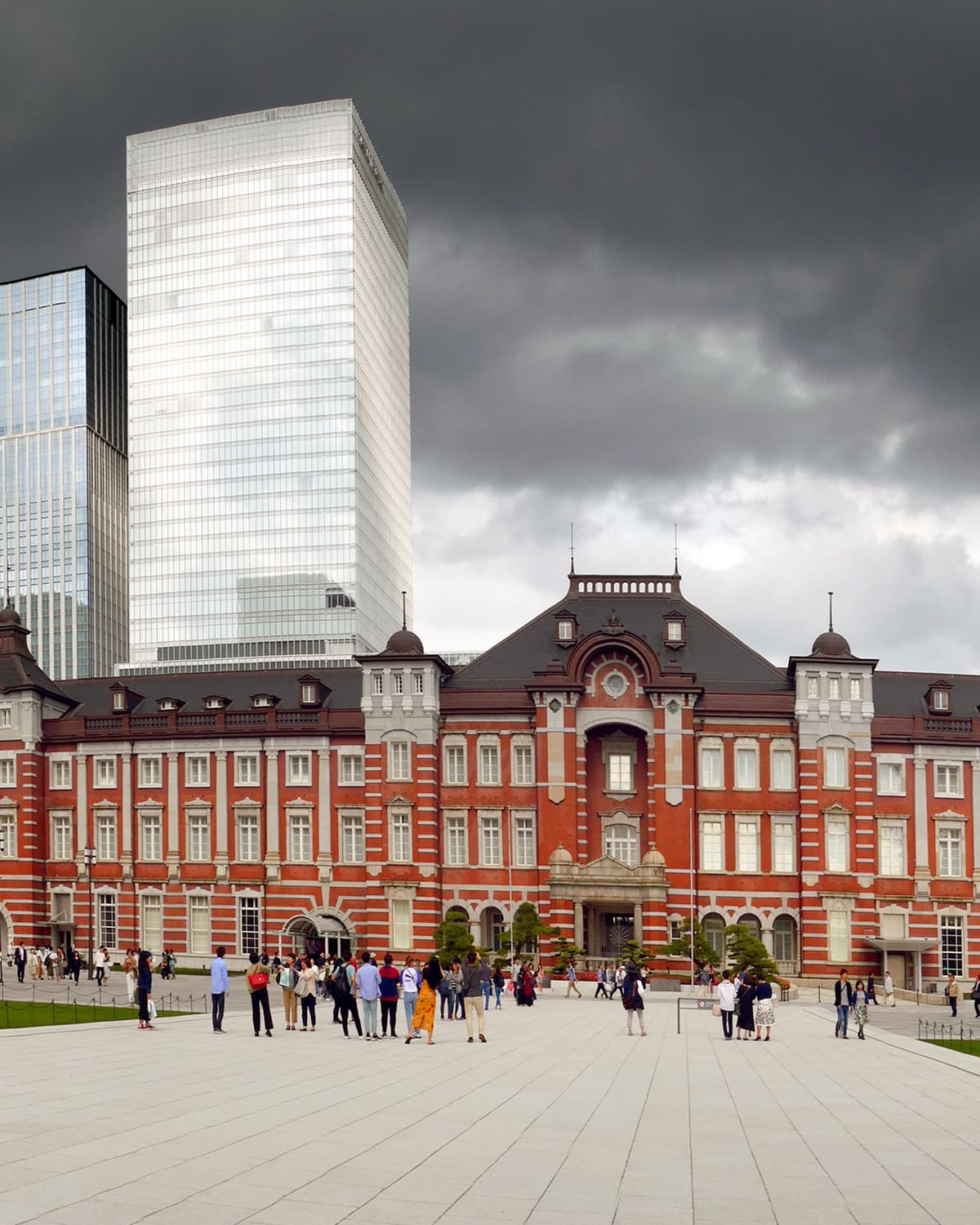 The restored red-brick facade and dome of Tokyo Station’s Marunouchi side